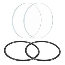 1.4" Dia LED Lens, 2 Set Flashlight Replacement Glass Lens with Ring