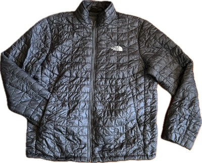 The North Face Thermoball Puffer Jacket Men s Large Grey Insulated Quilted READ!