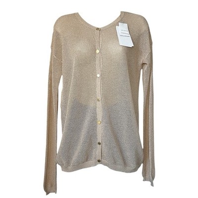 Zadig & Voltaire Goldfaden offener Strick Relaxed Cardigan - Größe L