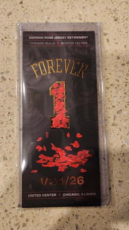 Derrick Rose Number Retirement Commemorative Ticket Loose w/sleeve 1/24/26
