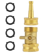 High Pressure Hose Nozzle with Hose Shutoff Valve Brass Heavy Duty Spray Nozz...