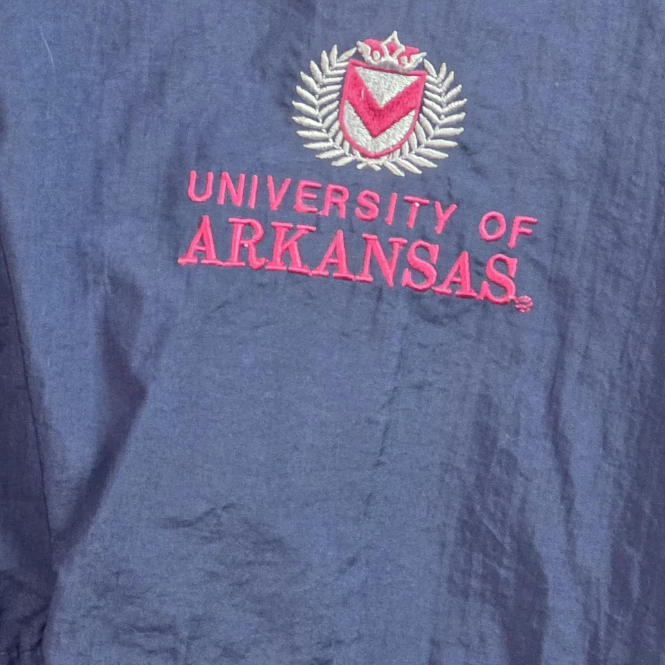 Equipamento vintage para esportes masculino grande Arkansas Razorbacks corta-vento - Imagem 3 de 4