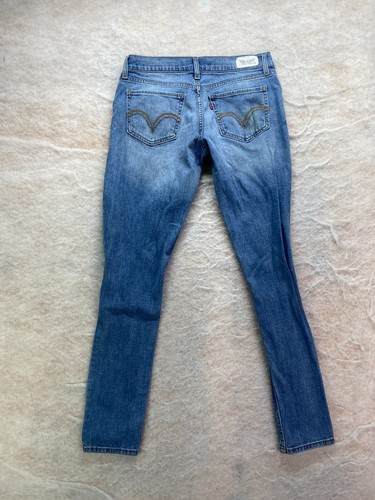 Jeans skinny Levi's donna Jr taglia 5M lavaggio medio vita bassa effetto invecchiato - Foto 3 di 11