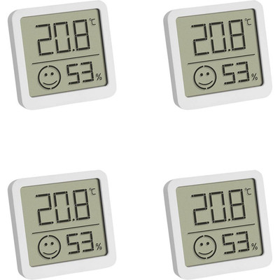 TFA Dostmann 4er Set Digitales Thermo-Hygrometer mit Komfortzone Thermometer