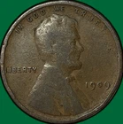 1909-VDB Lincoln Wheat Cent Very Good VG Coin #34548