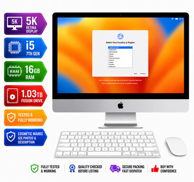 Apple iMac Retina 5K, 27 Zoll, 2017 i5-7500 3,40 GHz 16 GB 1,03 TB Fusion Beschreibung lesen