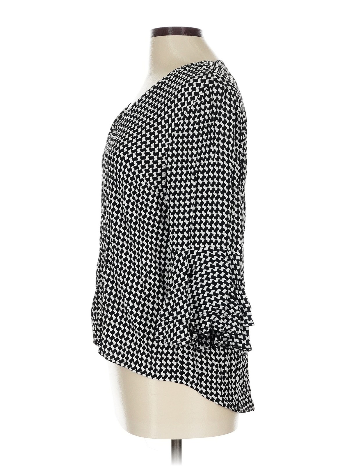 Zara Women Black 3/4 Sleeve Blouse L thumbnail 4