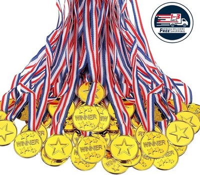 Medallas de plástico para niños, medallas doradas para fiestas, juegos, deportes