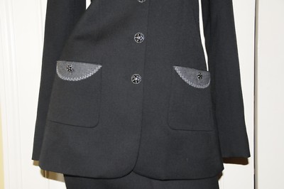 NEW Chanel SUIT Black JACKET + SKIRT Blazer Coat WOOL SILK NEW Chanel SUIT Black JACKET + SKIRT Blazer Coat WOOL SILK