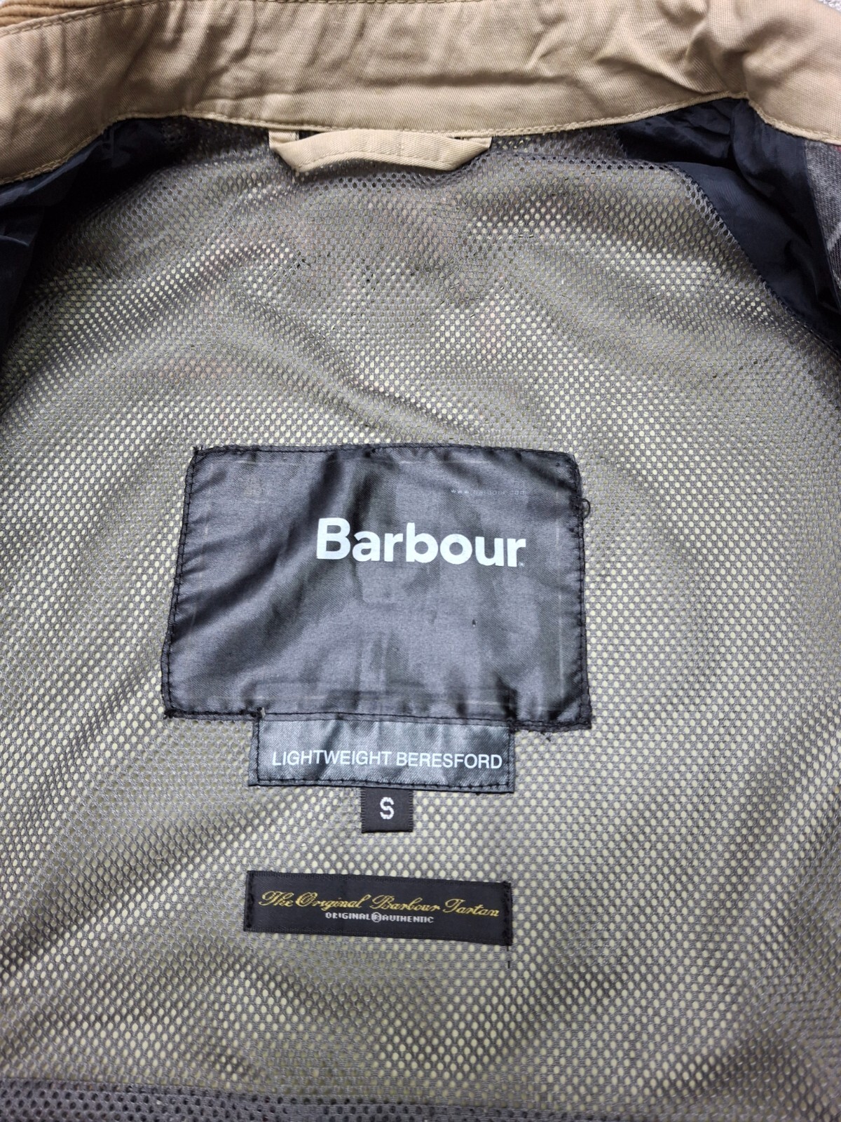 A rare Barbour A807 L/W Lightweight Beresford Beige Cotton Jacket Tartan Size S image 7