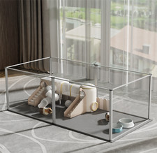 6 Panels Small Animals Acrylic Playpen Guinea Pigs Hedgehogs Clear Kennels Cage