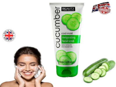 Beauty Formulas Gurke sanftes Peeling Gesichtspeeling kühl feucht 150 ml UK