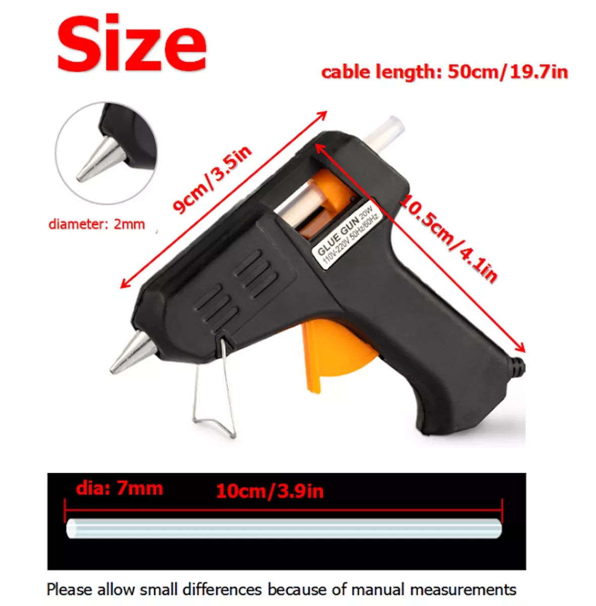 20 Watt Mini Hot Melt Glue Gun for Fine Craft Work (7 MM Diameter) (Glue Gun