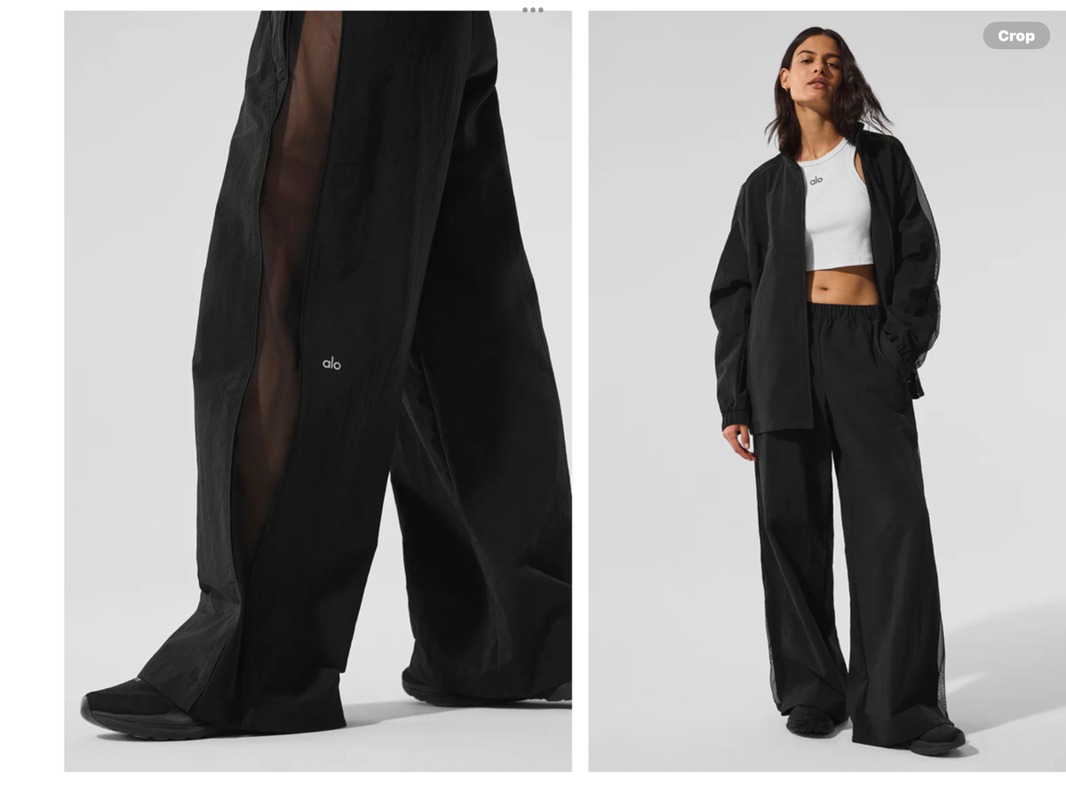 【ALO Yoga】WIDE LEG PANT ◆脚長効果,伸縮性,クール,人気◆ alo yoga High-Waist Origin Wide-Leg Track Pant,NWT, XS ,orig