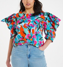 SIMPLY BE LADIES EXAGGERATED SLEEVE BOXY TOP SIZE 12 NEW (ref 178) SALE