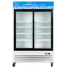 54" Merchandising Glass Door Cooler NSF Slide Door Refrigerator W/ LED