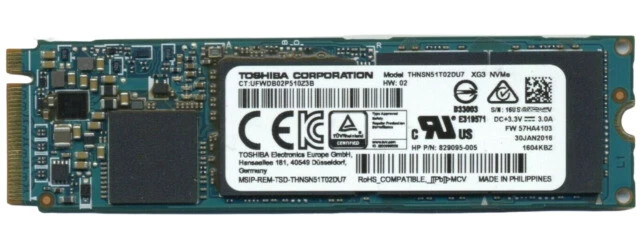 PCI Express de 1 TB Toshiba las unidades de estado sólido
