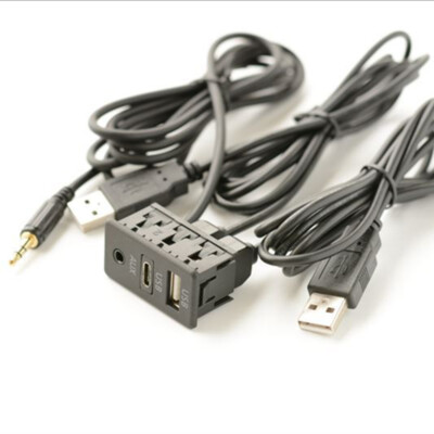 Type C USB Port Panel Extension Cable Adapter For Car SUV Dash Flush Mount 150CM