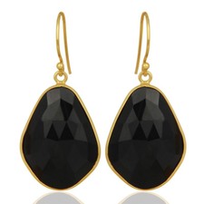 Black Onyx 925 Sterling Silver Drop Dangle Earrings Marvelous Jewelry
