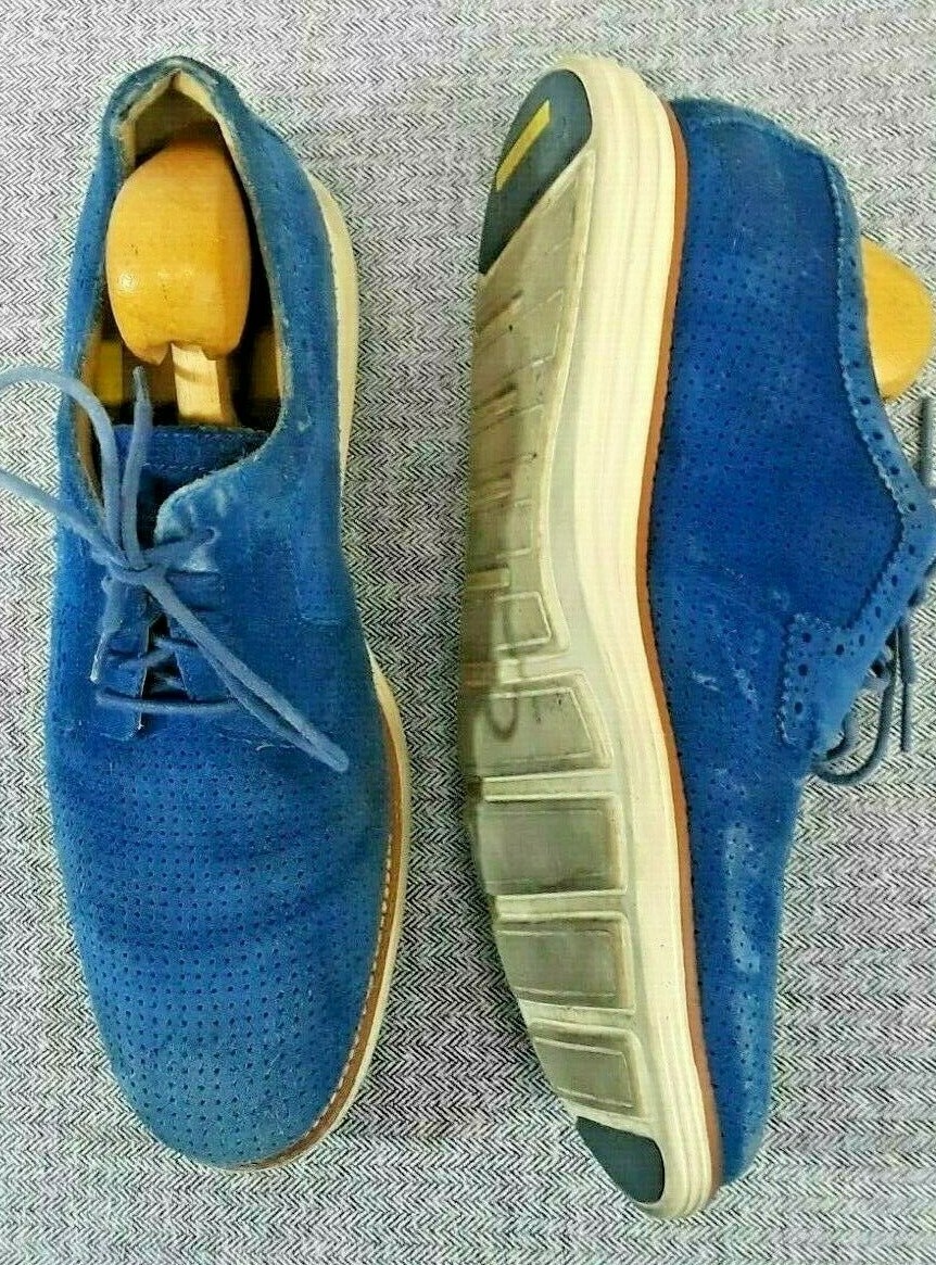 Cole Haan Grand OS Mens Sz 11M Blue Suede Nubuck Oxford  display picture 3