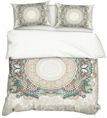 3D Green Flower ZHUA49 Bed Pillowcases Quilt Duvet Cover Set Queen King Zoe