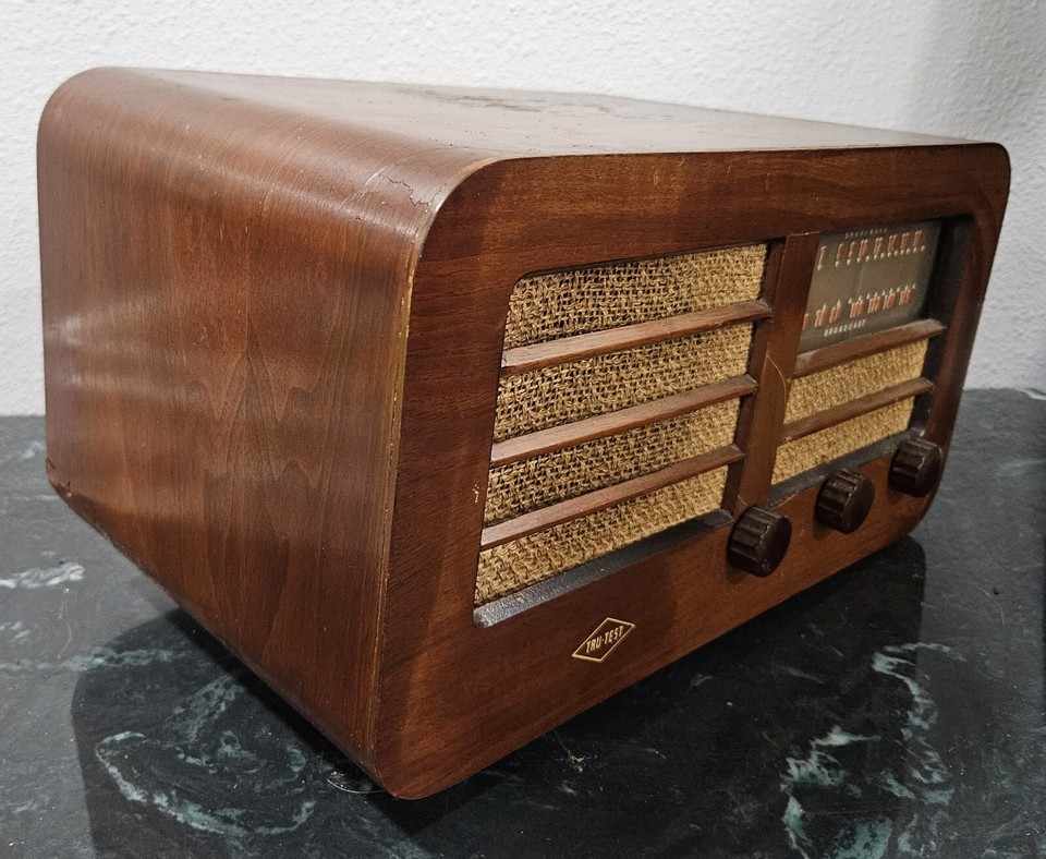 Wood TruTest Radio AM /Shortwave Vacuum Tube; Parts or Repair