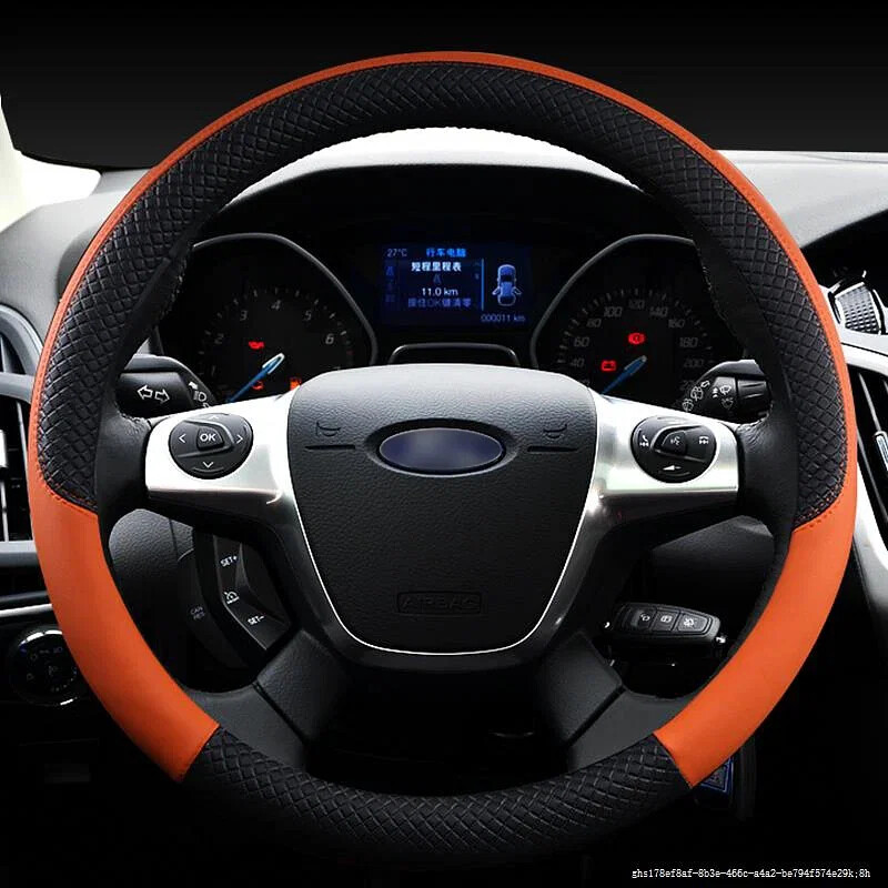 Color Name Black PU Leather Car Steering Wheel Cover for Ford Focus