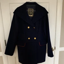 Vigoss Blue Pea Coat Sailor collar Size XL NWT