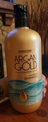 CREIGHTONS  ARGAN GOLD LONDON NOURISHING SHAMPOO JUMBO SIZE 33.8 OZ (LITER) Rare