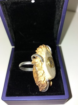anillo roseta de corzo en plata