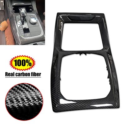 Real Carbon Fiber Console Gear Shift Panel Trim für BMW X3 G01 X3M X4 X4M 2022+