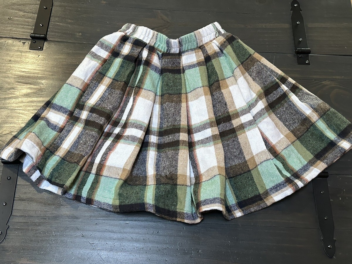 Mini Skirt Pleated Green Wool Skirt ALESSANDRA RICH Pleated