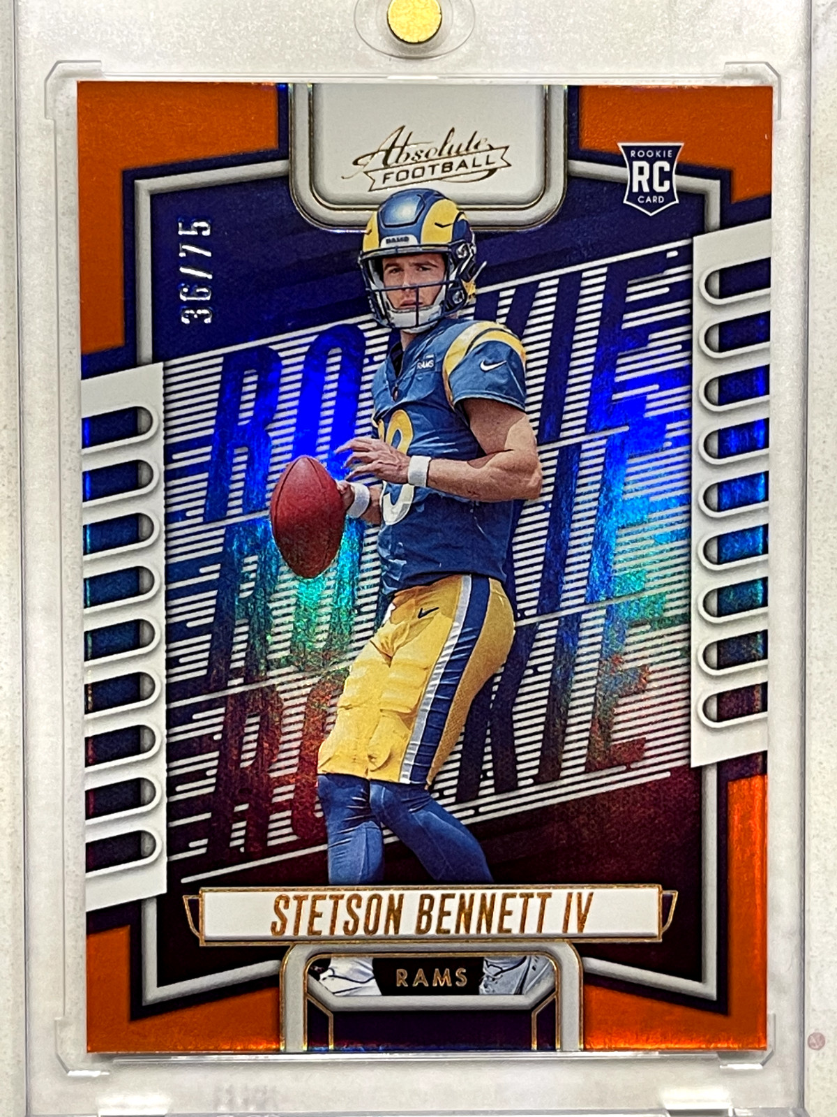 2023 Panini Absolute #136 Stetson Bennett IV Rc Orange Spectrum /75 Rams Rookie
