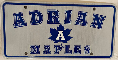 ADRIAN HIGH SCHOOL MAPLES booster license plate Lenawee County MI