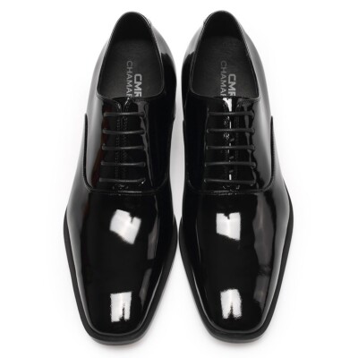 US9 CMR 2.7\'\' height increase Tuxedo Shoes Men Black Oxford Patent Leather 7cm US7.5 CMR 2.7 main image 4