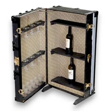 Converted Bar Steamer Trunk Renovated Clean 38" Vintage