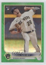 2022 Topps Chrome Logofractor Edition Green Refractor 90/99 Aaron Ashby #91 02u3