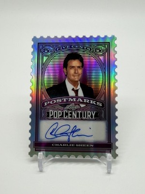 2026 Leaf Pop Century Charlie Sheen Auto PostMarks 22/25 Di-Cut  
