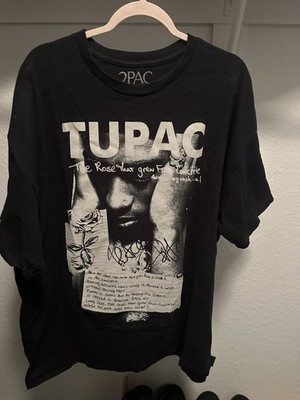 2Pac Rose From Concrete T-Shirt Men's  XS Hip-Hop Black Tupac Preowned 