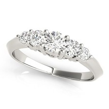 Best Deal! 2Ct DE/VS Lab Grown Round Diamond 5 Stone Wedding Band in Platinum
