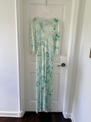 Emilio Pucci Printed Knit Long Sleeve Maxi Dress