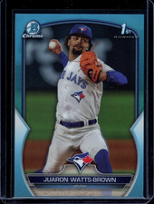 2023 1st Bowman Chrome ~ Juaron Watts-Brown  ~ Sky Blue Refractor ~ #BDC-113