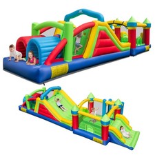 Inflatable Obstacle Course Bounce House w/ Tunnels Bounce Area Blower Excluded