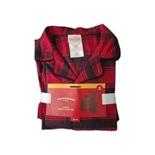 Wondershop Kids S 6/7 Plaid Flannel Pajama Set Red Black