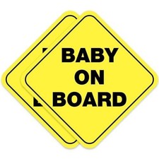 2 Pcs BABY ON BOARD STICKER DECAL, 4 x 4 inches, Water proof, Cute stickers