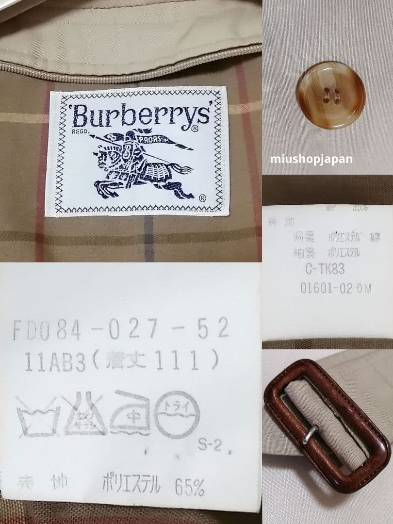 Burberry  Rare Vintage  Trench Coat M L thumbnail 8