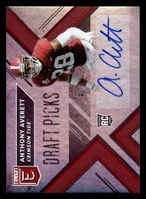 2018 PANINI ELITE DRAFT ANTHONY AVERETT 209 RC AUTOGRAPH ALABAMA CRIMSON TIDE