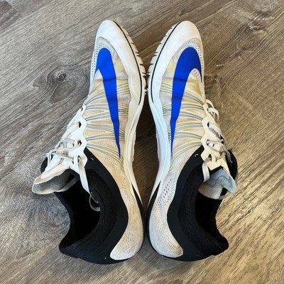 Nike Zoom Superfly R4 Mens 14 White Blue Sprint Spikes 705373-100 Track Shoe