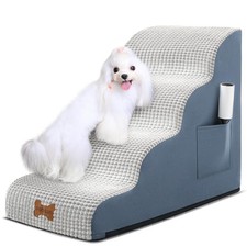 Dog Stairs for Small Dogs 19.7" H, 4-Step Wide Pet Step for High Bed or Couch...