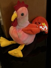 BNWT Retired Ty Beanie Baby Plush Doodle the Rooster c*ckerel New Tagged PVC